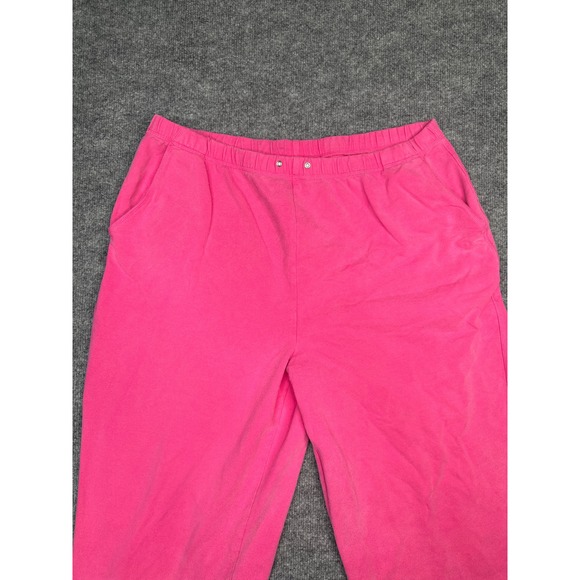 Cascade Blue Woman Pink Capri Pants 1X Elastic Waist Cotton Blend Casual - Picture 3 of 9